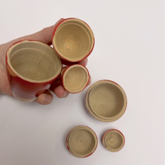 Vintage ⚜️♥️⚜️ Santa Family Christmas Russian Nesting Dolls Set of 3 - Picture 6 of 11